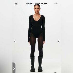 Naked Wardrobe Black V-Neck Bodysuit